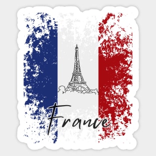 France flag grunge Sticker